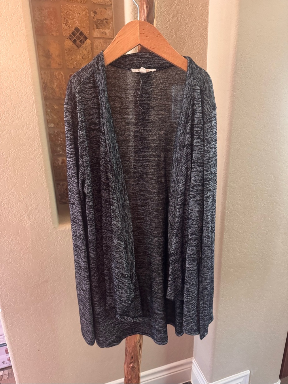 Open-Front Women’s Heathered Gray Cardigan Sweater